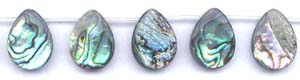Abalone Flat Pear Drop Beads