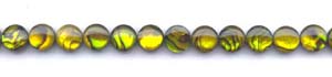 Yellow Dyed Abalone Dime Beads
