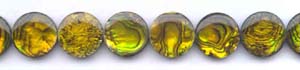 Yellow Dyed Abalone Dime Beads