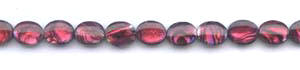 Red Dyed Abalone Flat Oval Beads