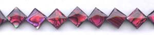 Red Dyed Abalone Square Diamond Beads