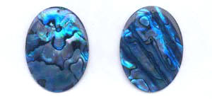 Blue Dyed Oval Abalone Pendant Beads