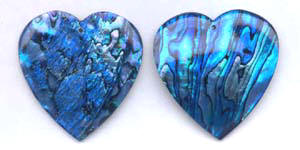 Blue Dyed Heart Shell Abalone Pendant Beads