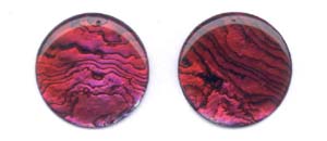 Red Dyed Coin Shell Abalone Pendant Beads
