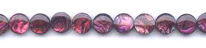 Red Dyed Abalone Dime Beads