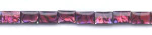 Red Dyed Abalone Flat Rectangle Beads