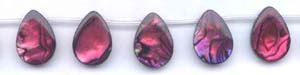 Purple Dyed Flat Pear Abalone Drop Beads