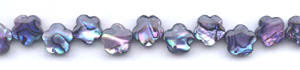 Purple Dyed Abalone Flat Flower Beads