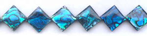 Blue Dyed Abalone Square Diamond Beads