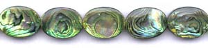 Green Dyed Abalone Flat Oval Beads
