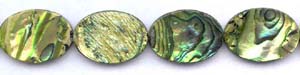 Green Dyed Abalone Flat Oval Beads