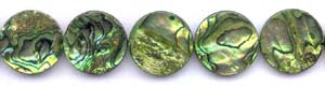 Green Dyed Abalone Dime Beads