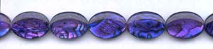 Purple Dyed Abalone Flat Oval Beads