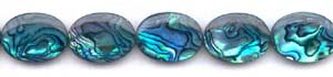 Blue Dyed Abalone Flat Oval Beads