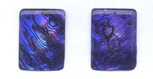 Purple Dyed Flat Rectangle Abalone Pendant Beads