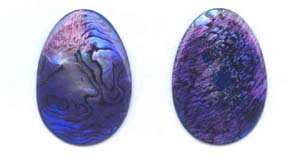 Purple Dyed Flat Pear Abalone Pendant Beads
