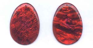 Red Dyed Flat Pear Abalone Pendant Beads