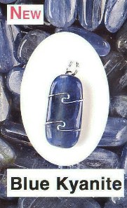 Polished Blue Kyanite Wire Wrapped Stone Pendants