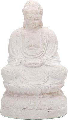 WHITE STONE BUDDHA STATUE Incense Holder 