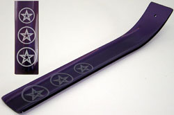 3 PENTACLES ETCH GLASS INCENSE HOLDER