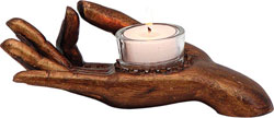 VITARKA SACRED HAND CANDLE HOLDERS T-LIGHT  7.75"