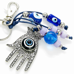 EVIL EYE PROTECTION HAMSA HAND KEYCHAIN