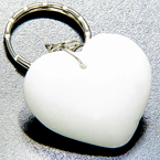 LOVE TALISMAN LUCKY HEART WHITE JADE KEYCHAIN