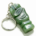 LUCKY EYE and HAND BRIGHT GREEN JADE KEYCHAIN