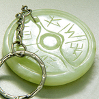 LUCKY EYE and YIN-YANG LIGHT GREEN JADE KEYCHAIN