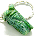 LUCKY CICADA GREEN JADE KEYCHAIN