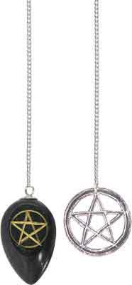 CURVED BLACK ONYX PENTACLE Pendulums 