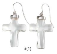 Clear Quartz Cross Earrings