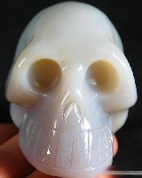 Gray & White Agate Skulls