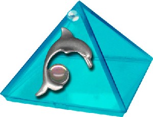 AQUAMARINE GLASS DOLPHIN PYRAMID