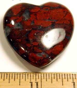 Brecciated Jasper Puffy Hearts 