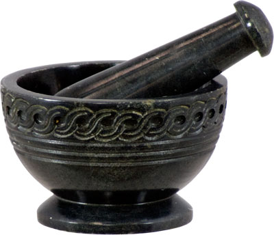 CELTIC SOAPSTONE MORTAR AND PESTLES 