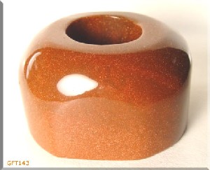 Polished Sunstone Candle Holder