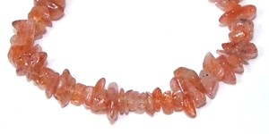 Sunstone chip gem stone necklace 