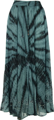 SKIRTS, EMBROIDERED GEORGETTE GREY TIE DYE