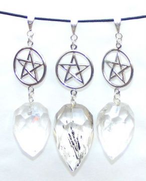 HIMALAYAN QUARTZ PAGAN GODDESS PENTACLE PENDANT 