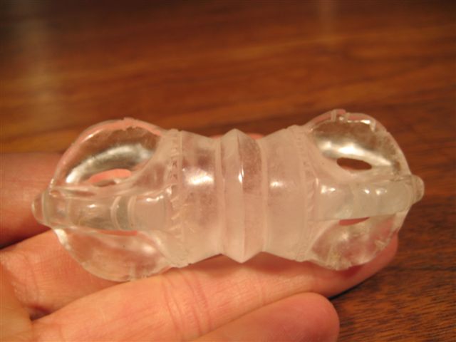 Himalayan Quartz Crystal Vajra Dorje Carving 