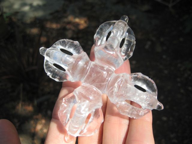 Himalayan Quartz Viswa Vajra carving