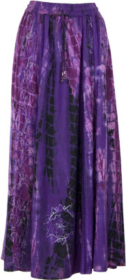 SKIRTS, LONG PURPLE TYE DYE