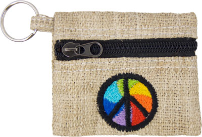 COIN PURSE - HEMP RAINBOW PEACE