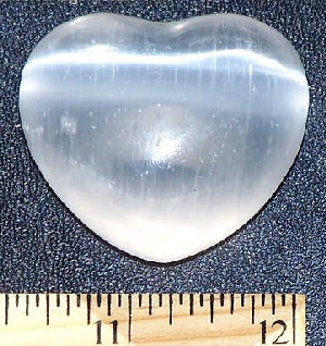 Selenite Puffy Heart 