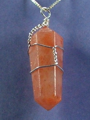 Wire Wrapped Sunstone Double Terminated Point 