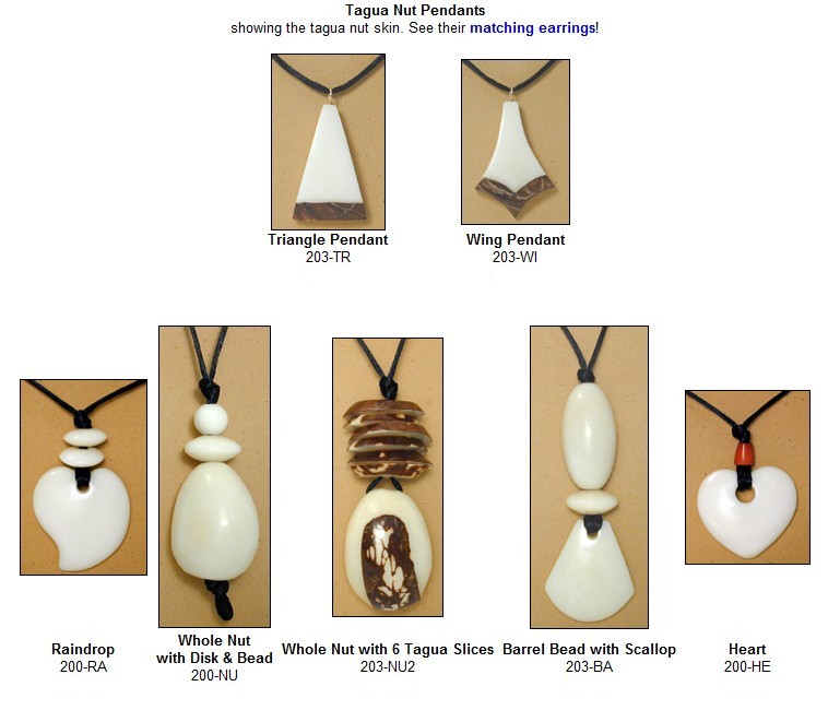 Tagua Nut Ivory Nut Pendants