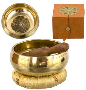 Tibetan Singing Bowl Set Wheel of Life 