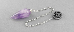 Amethyst Teardrop Pendulums with Pentagram Top