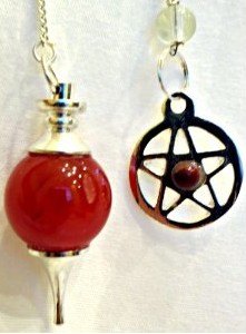 Carnelian Sphere Pendulum With Pentagram